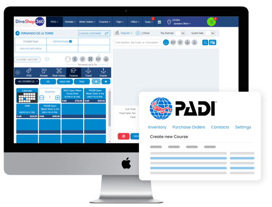 PADI integration – course – 2